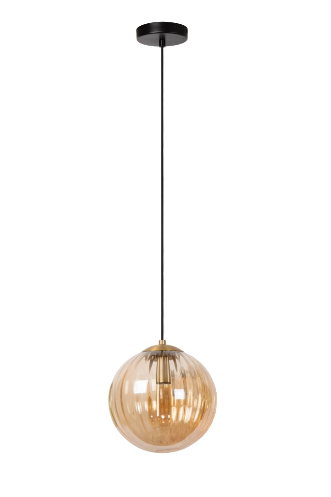 Lampada a sospensione sfera vetro ambra MONSARAZ E27 40W Lucide