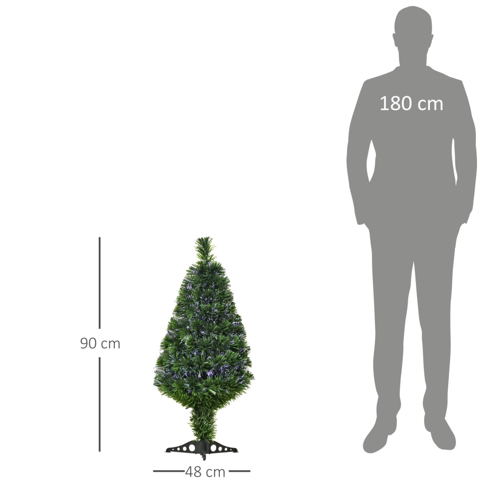 Albero di Natale Artificiale con Fibre Ottiche ¨C Minimal ¨C Verde ?48x90cm
