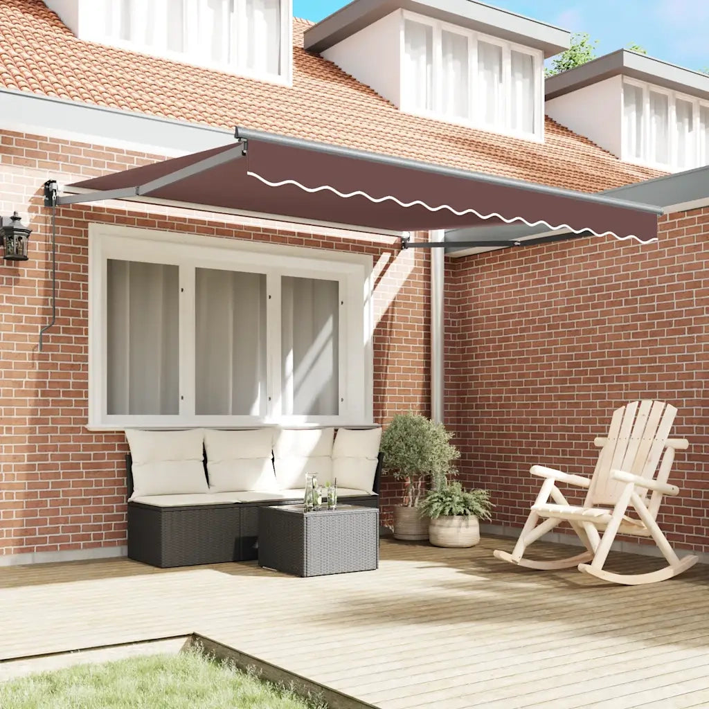Tenda Sole Retrattile Manuale 300x250 cm Marrone 3215703