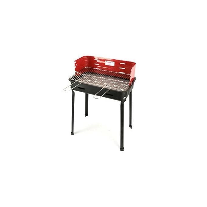 Filcasalinghi 426112 Barbecue a Carbonella Griglia Acciaio Cromato Regolabile 3 Posizioni (75x50x30 cm) colore Nero