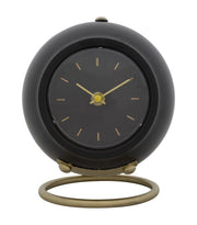 Orologio da Tavolo Ball Nero 16x13x19 cm in Ferro e Plastica