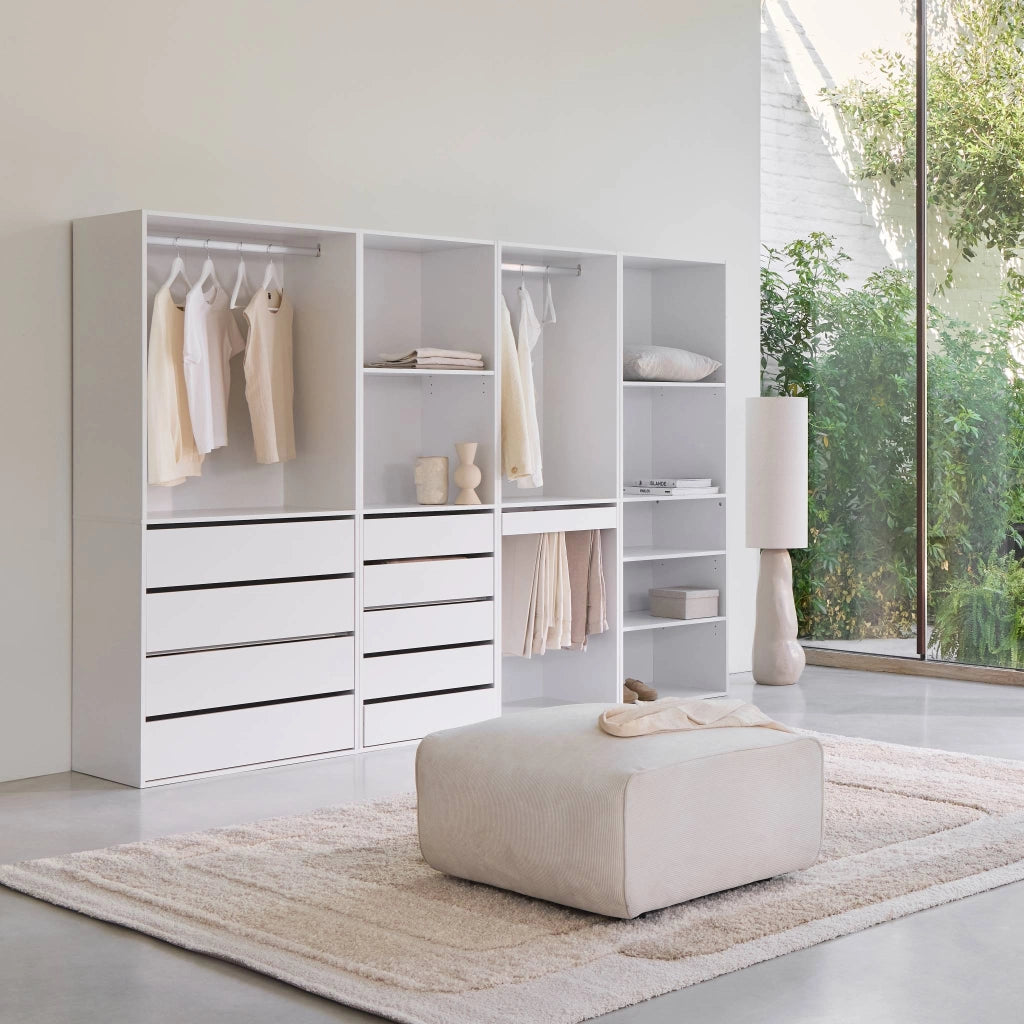 Kit armadio modulare con 4 unità, bianco
