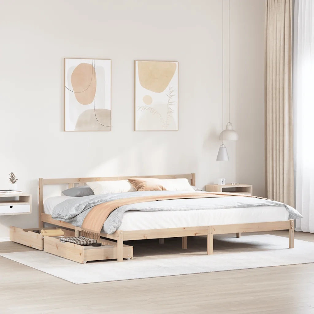 Letto senza Materasso 180x200 cm in Legno Massello di Pino 3301642