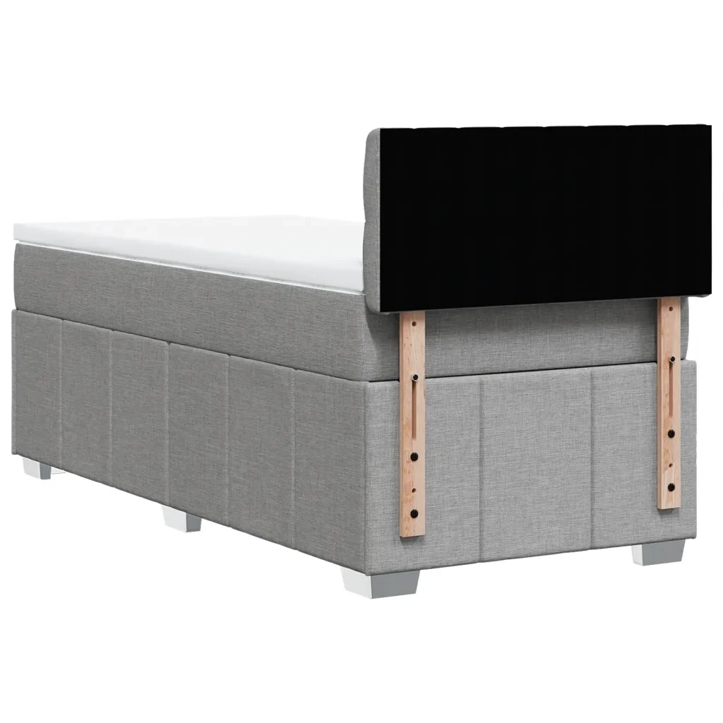 Giroletto a Molle con Materasso Grigio Chiaro100x200 cm Tessuto 3286986