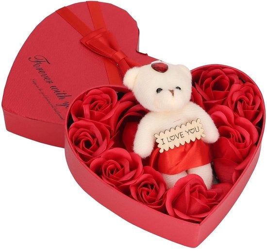 Decorazione per il Cuore con Fiori di Rosa - Longevità - Decorazione Romantica - Ideale per Regali - Allergenico