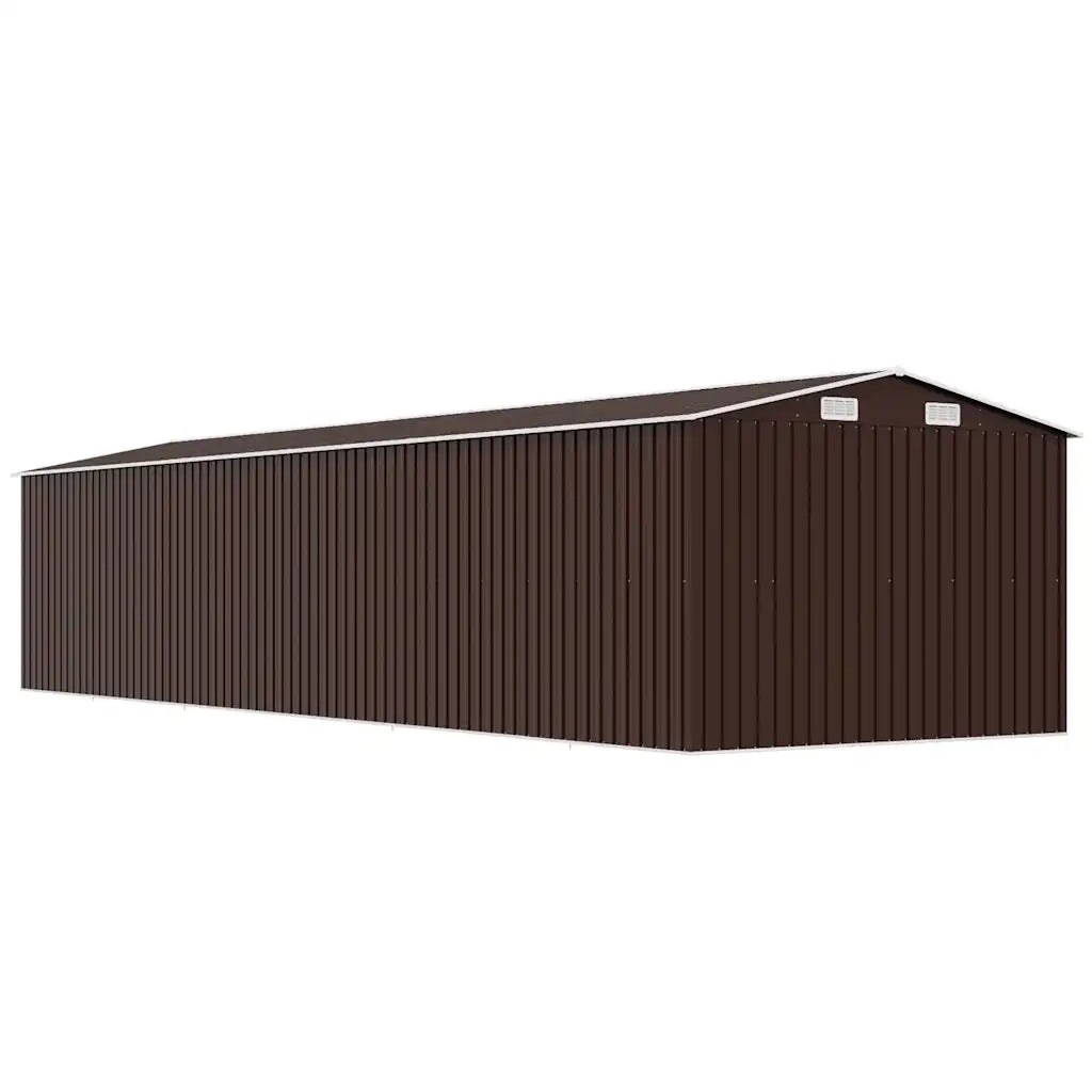Capanno da Giardino Marrone 257x779x181cm in Acciaio Zincato 47035
