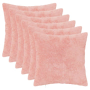 Federa 6 pz HEERLEN Rosa 40 x 40 cm Pelliccia di Coniglio Finta 908756