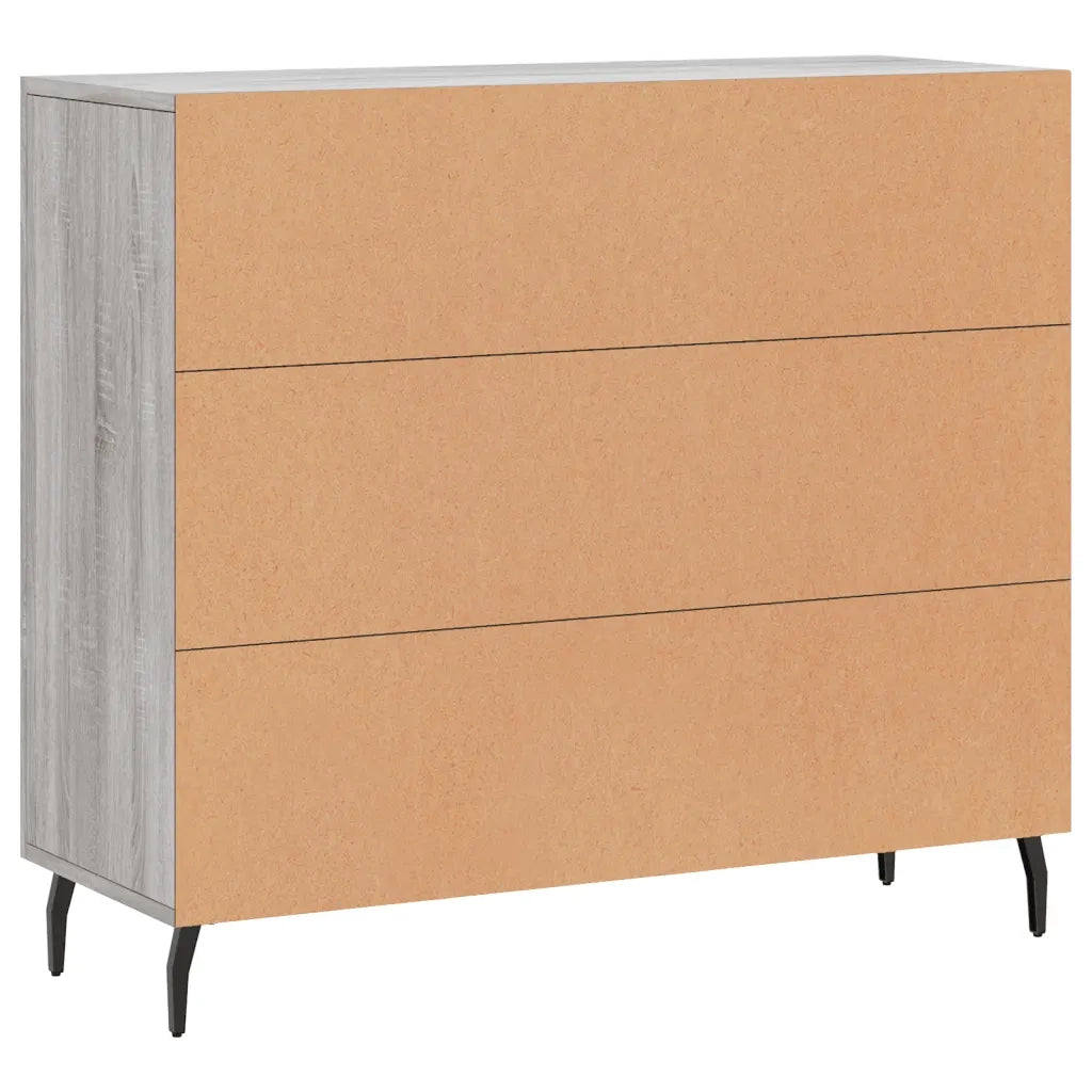 Credenza Grigio Sonoma 90x34x80 cm in Legno Multistrato 828130