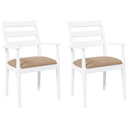 Sedie da Pranzo con Cuscini 2 pz | Sedie da cucina Bianco Legno Massello di Hevea