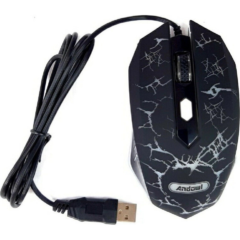 Trade Shop - Mouse Gaming Da Gioco Q-t39 Cablato Usb Led 4200dpi Ad Alte Prestazioni Velocità -