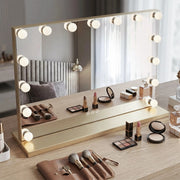 Specchio Led Hollywood L.gold 80x60