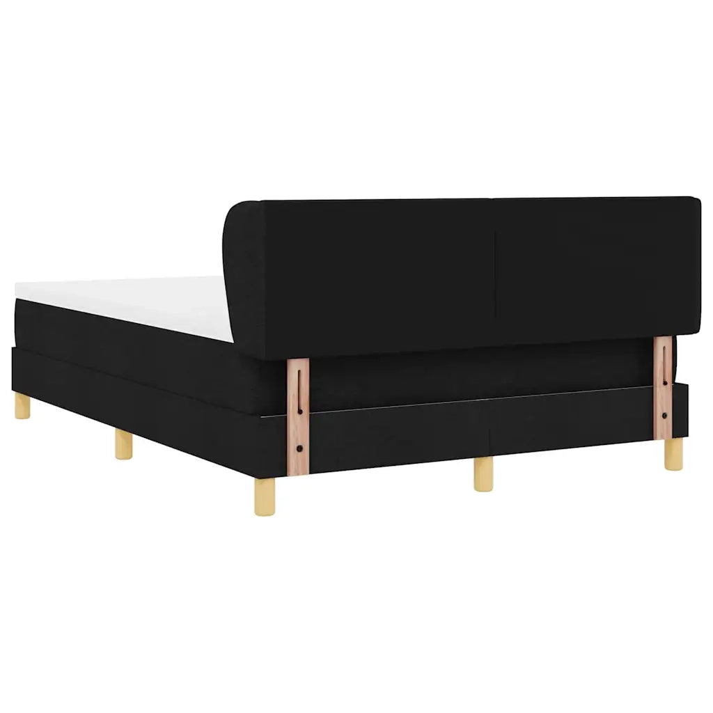 Letto a molle con materasso Nero 140 x 190 cm Tessuto 3340271