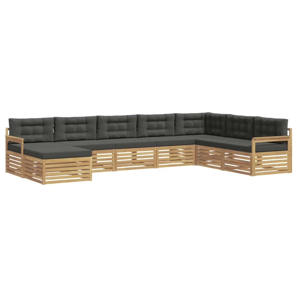 Set di divani da esterno con cuscino 8 pcs Bianco e Antracite