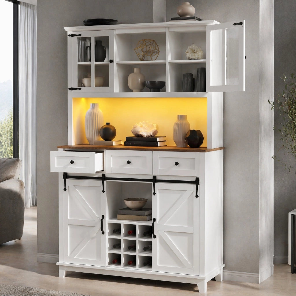 ARMADIO Cucina 105 x 38,4 x 180 cm MDF Bianco con LED