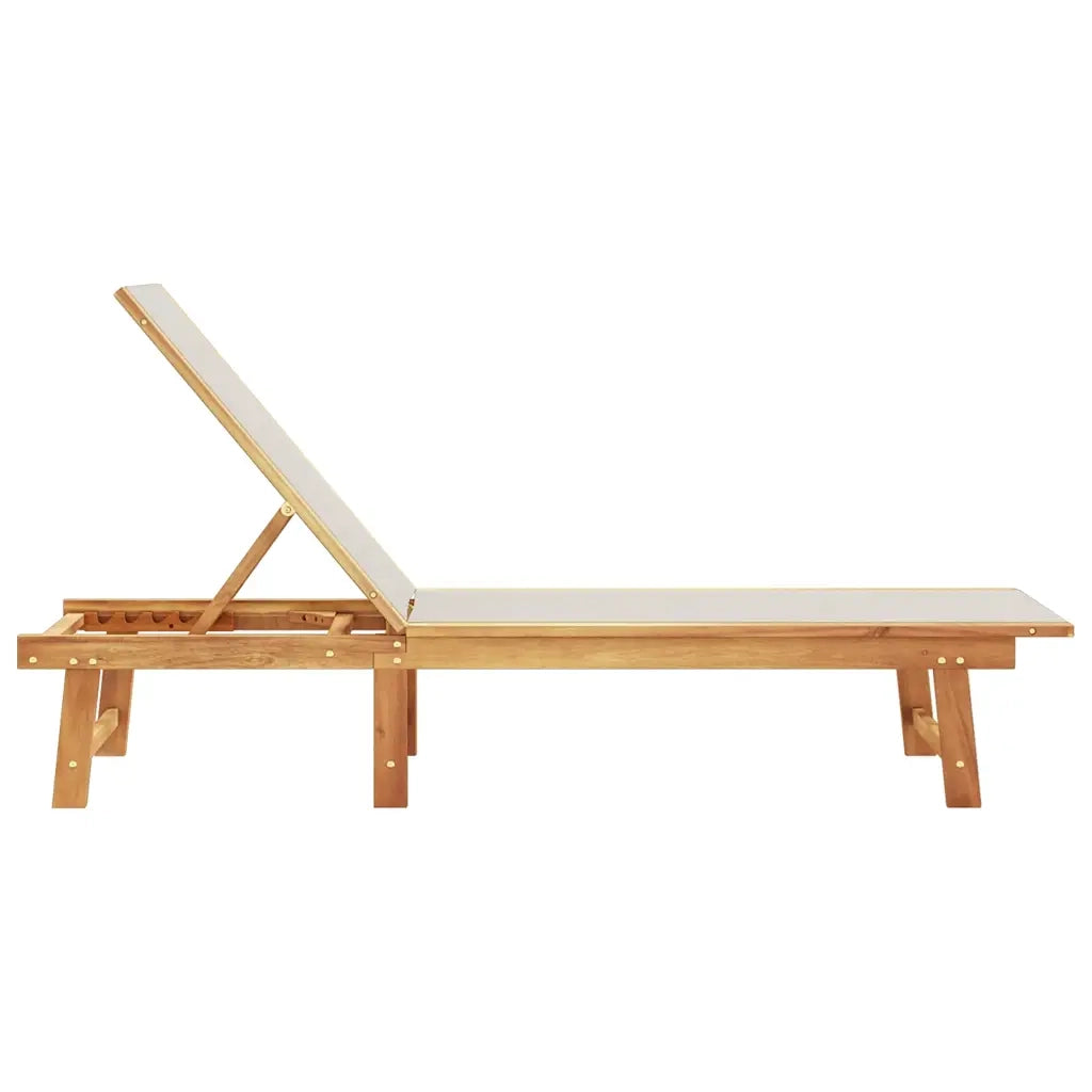Lettino Prendisole Grigio Legno Massello di Acacia e Textilene 4008413