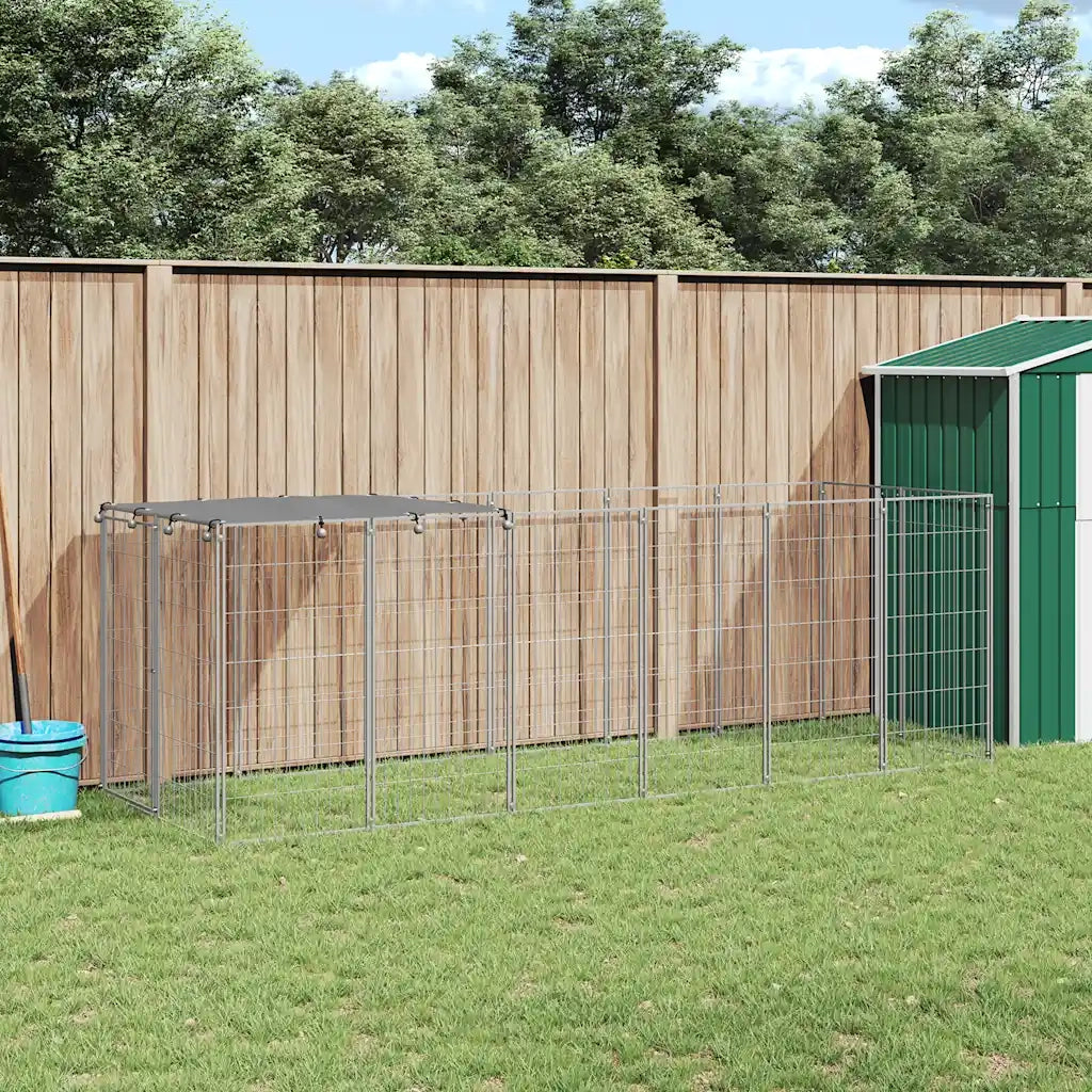Gabbia per Cani Argento 330x110x110 cm in Acciaio 150786