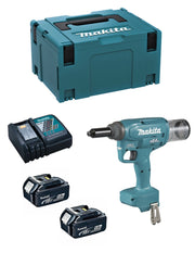 Rivettatrice MAKITA DRV250RTJ (2 x 5,0 Ah + DC18RC + MAKPAC 3)