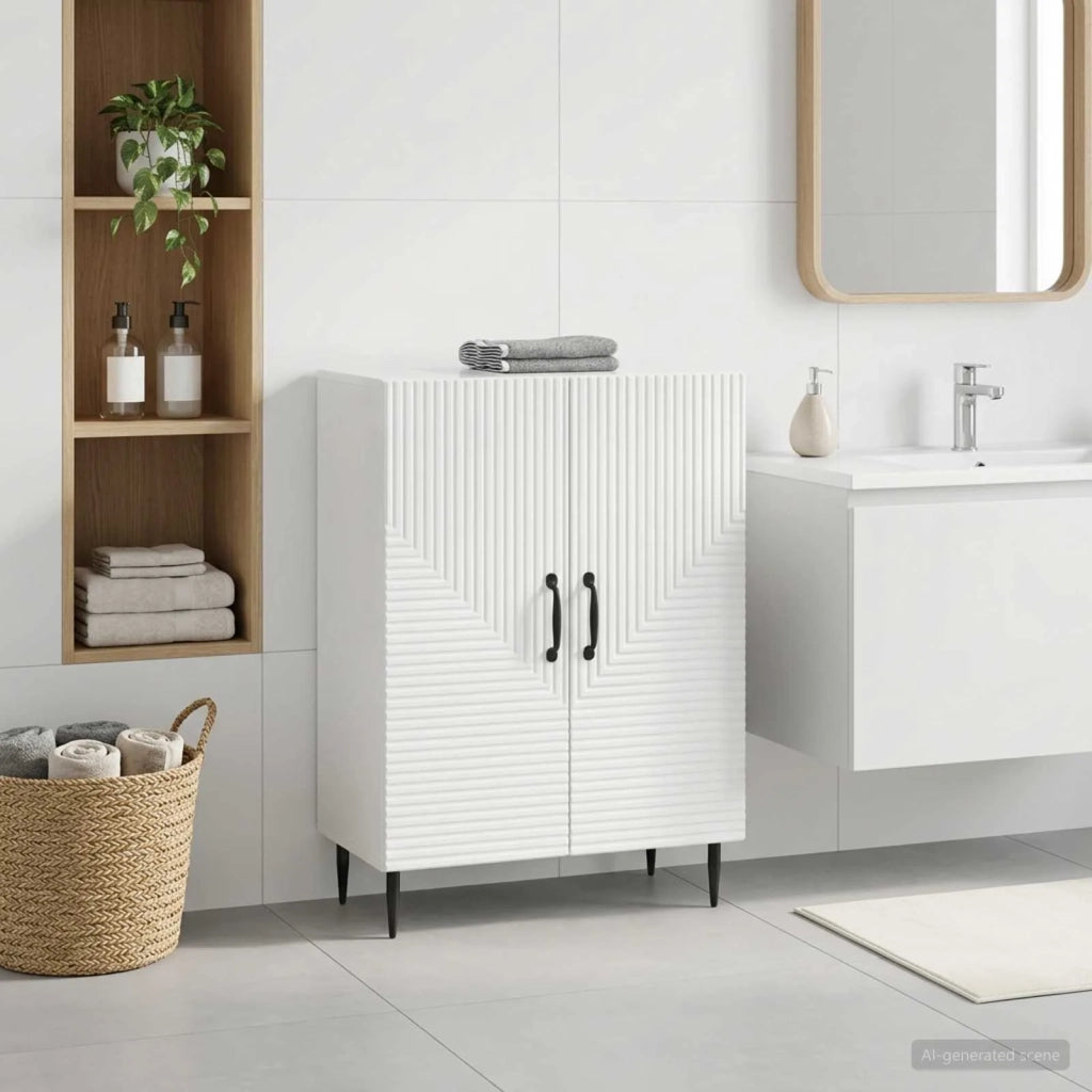 Mobiletto da Bagno HAARLEM Bianco Lucido 59,5 x 31 x 80 cm 896839