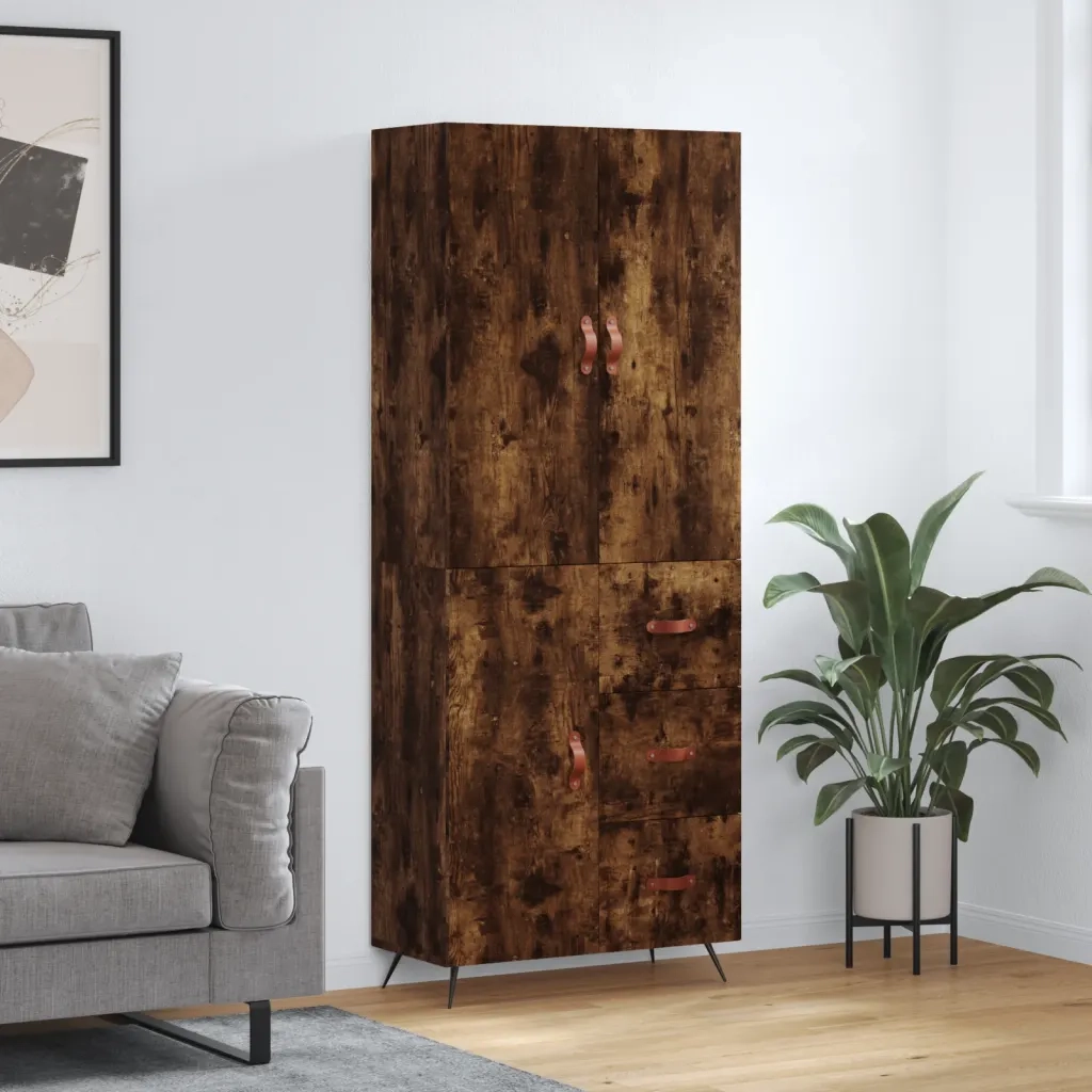 Credenza Rovere Fumo  69,5x34x180 cm in Legno Multistrato 3195880