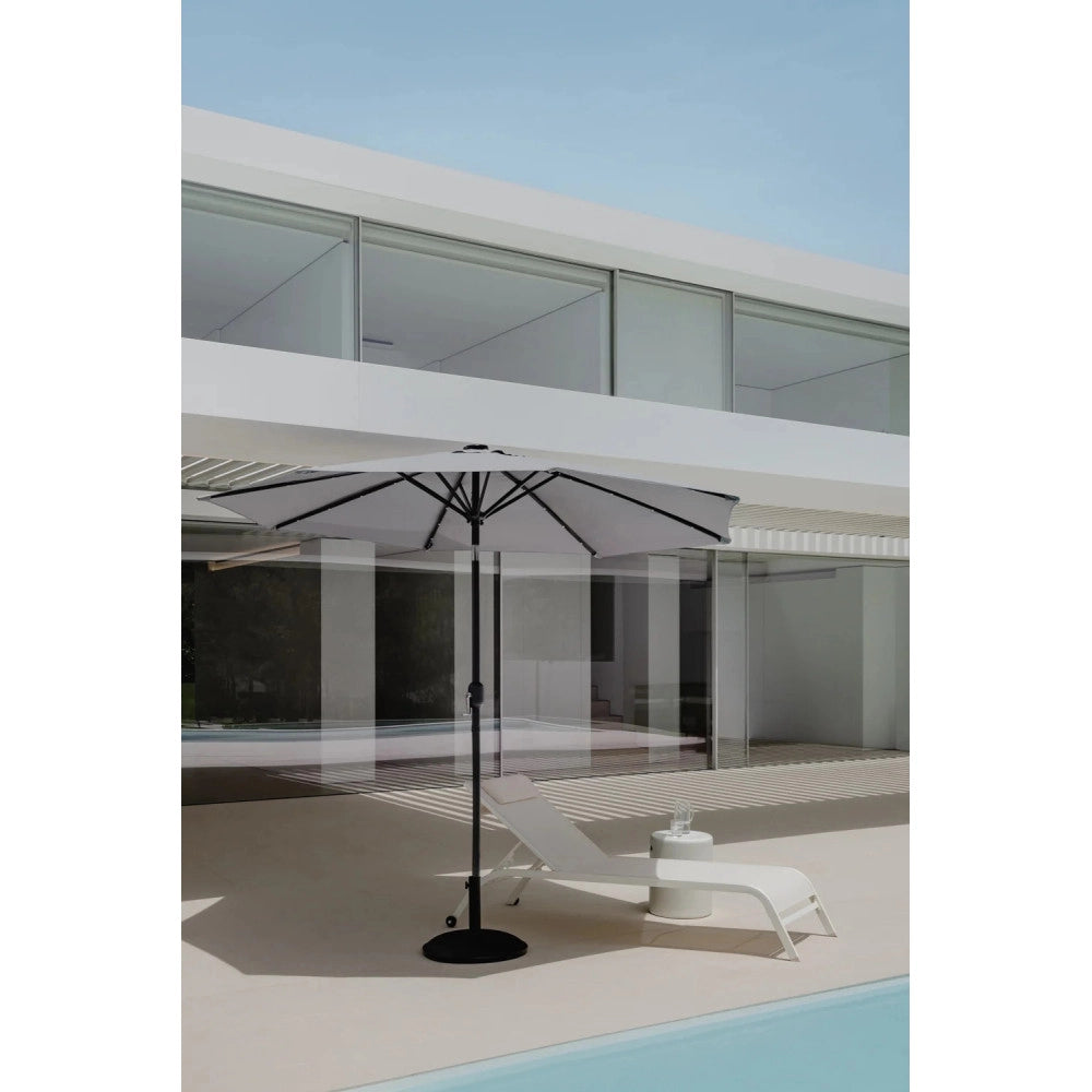 Trade Shop - Ombrellone Da Giardino Gazebo Ombrello Parasole 236xø270cm Grigio Con Manovella 206425 -