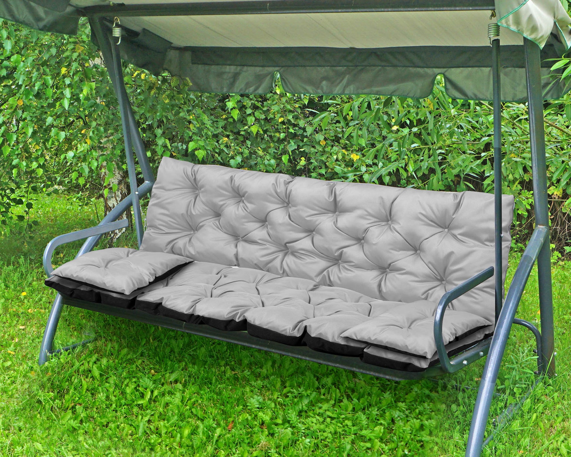 AIO FACTORY Set di cuscini da giardino 120x60x50 cm impermeabile grigio chiaro