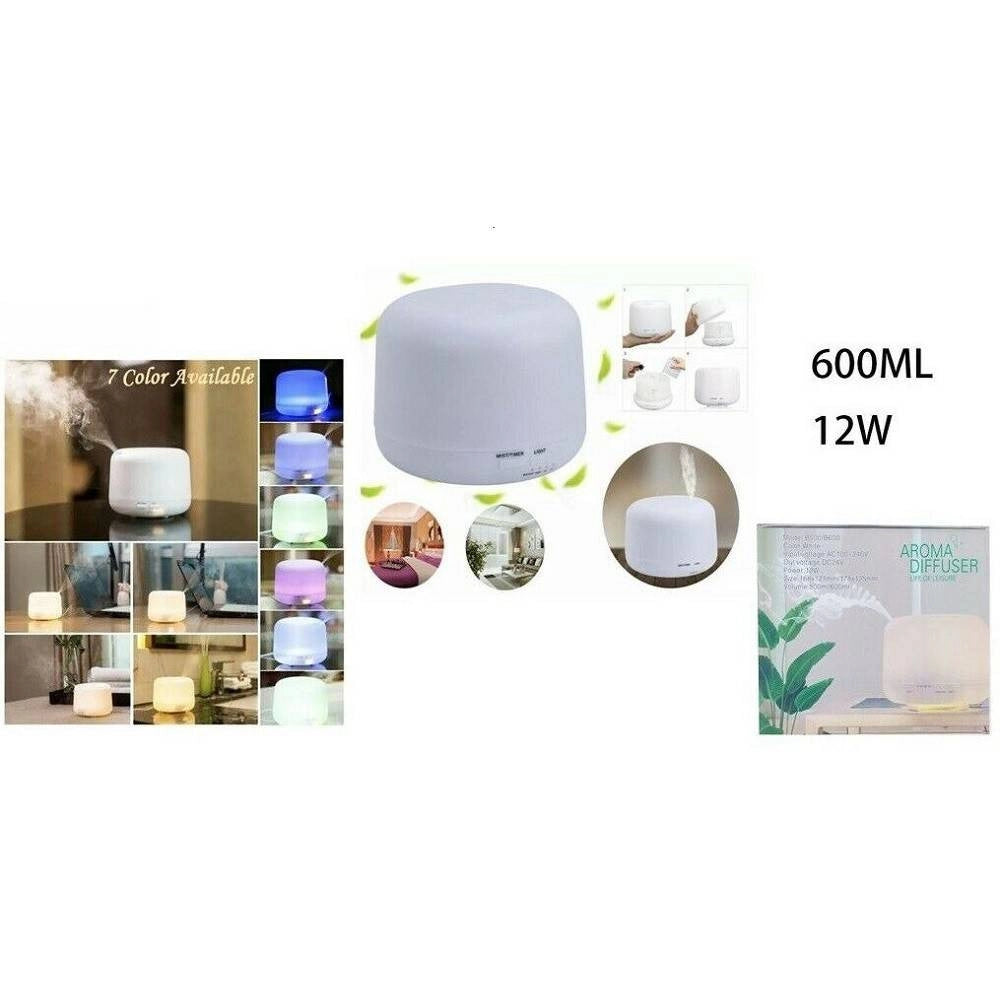 Trade Shop - Aromaterapia 7 Led Umidificatore Ad Ultrasuoni Depuratore 600ml Diffusore -