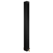 Radiatore Tradizionale 4 Colonne Verticale Riscaldamento Nero & Valvole 1800x200 mm