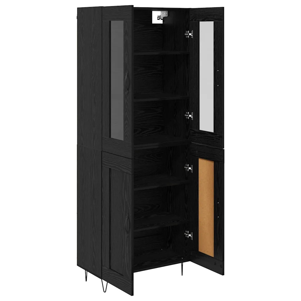 Credenza Rovere Nero 69,5 x 34 x 90 cm Legno multistrato 3402717