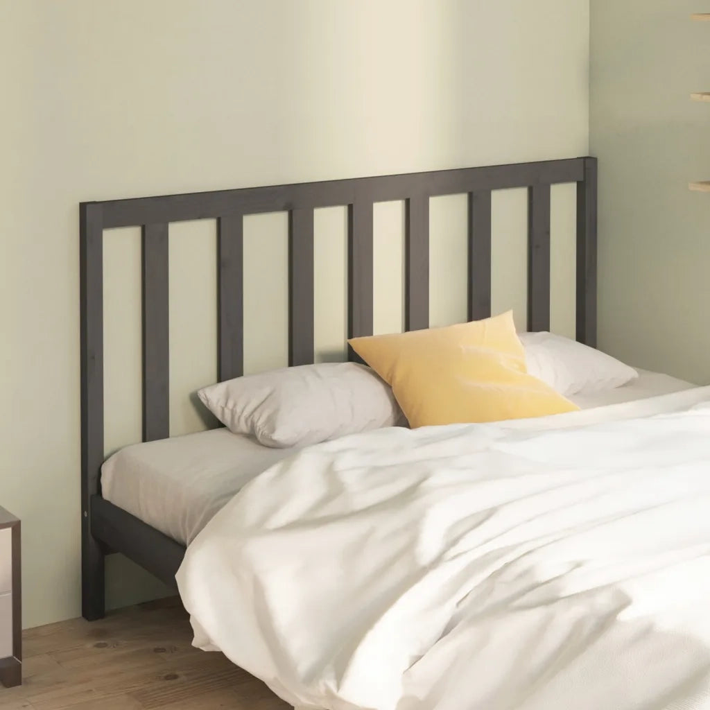 Testiera per Letto Grigia 126x4x100cm in Legno Massello di Pino cod mxl 31739