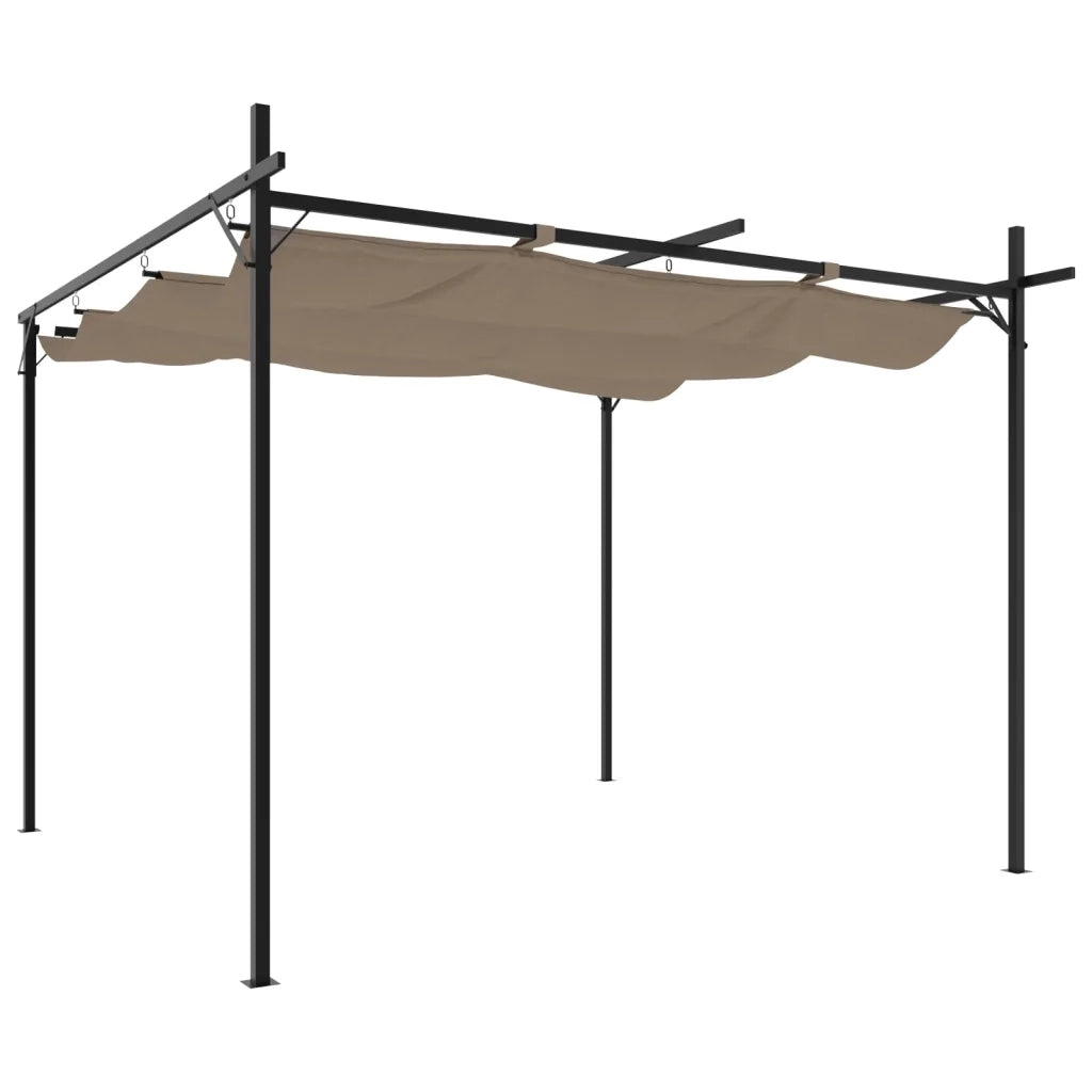 Pergola con Tetto Retrattile Tortora 295x292x230 cm 360115