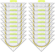 Set di angoli trasparenti in plastica 15 cm - Flexibili e resistenti - Angoli da 20 - Misurazione e disegno preciso - Strumento di misura angolare