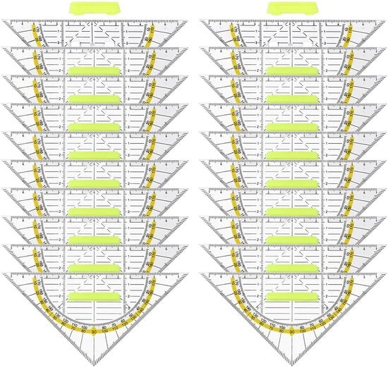 Set di angoli trasparenti in plastica 15 cm - Flexibili e resistenti - Angoli da 20 - Misurazione e disegno preciso - Strumento di misura angolare