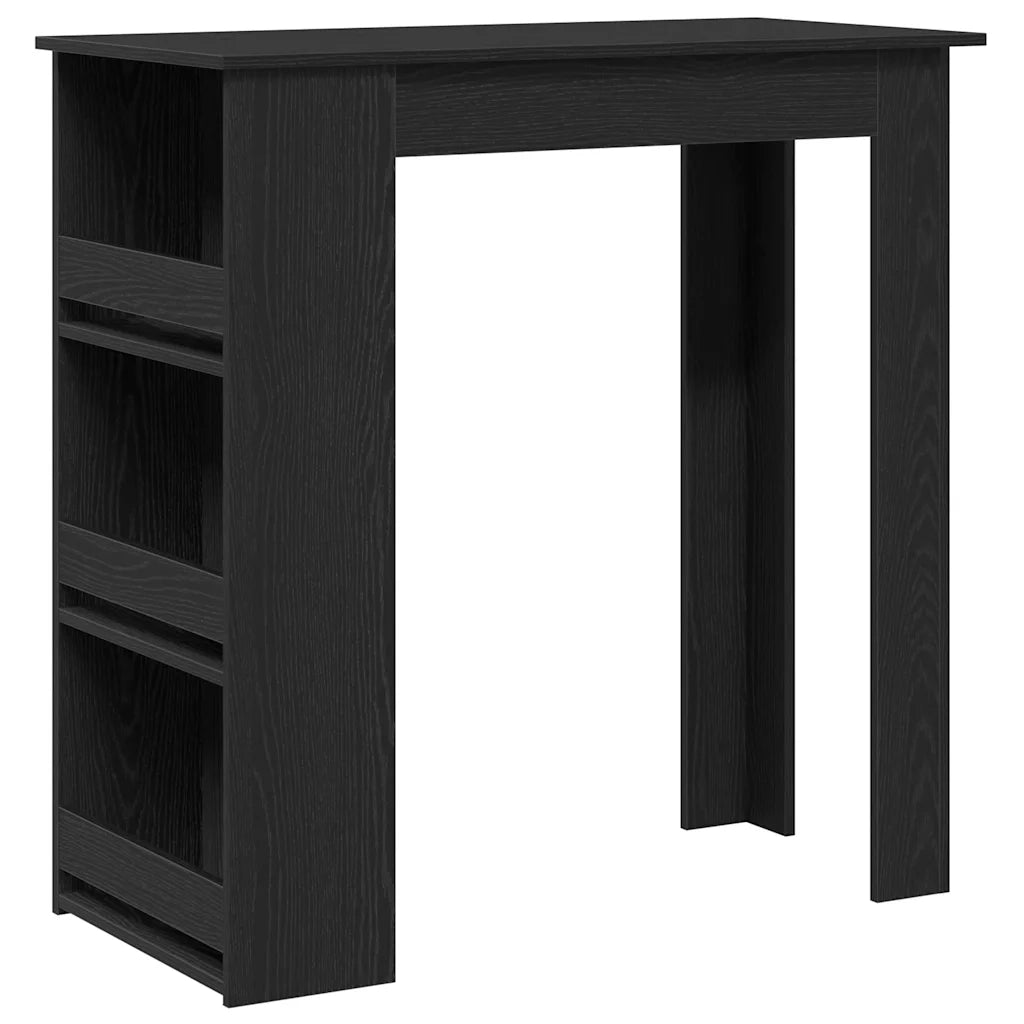 Tavolo da Bar con Ripiani Rovere Nero 102x50x103,5cm Truciolato
