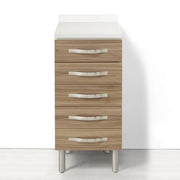 Cassettiera per cucina componibile da 40 cm con 5 cassetti linea MAKA, realizzata in legno 100% MADE IN ITALY, colore Noce