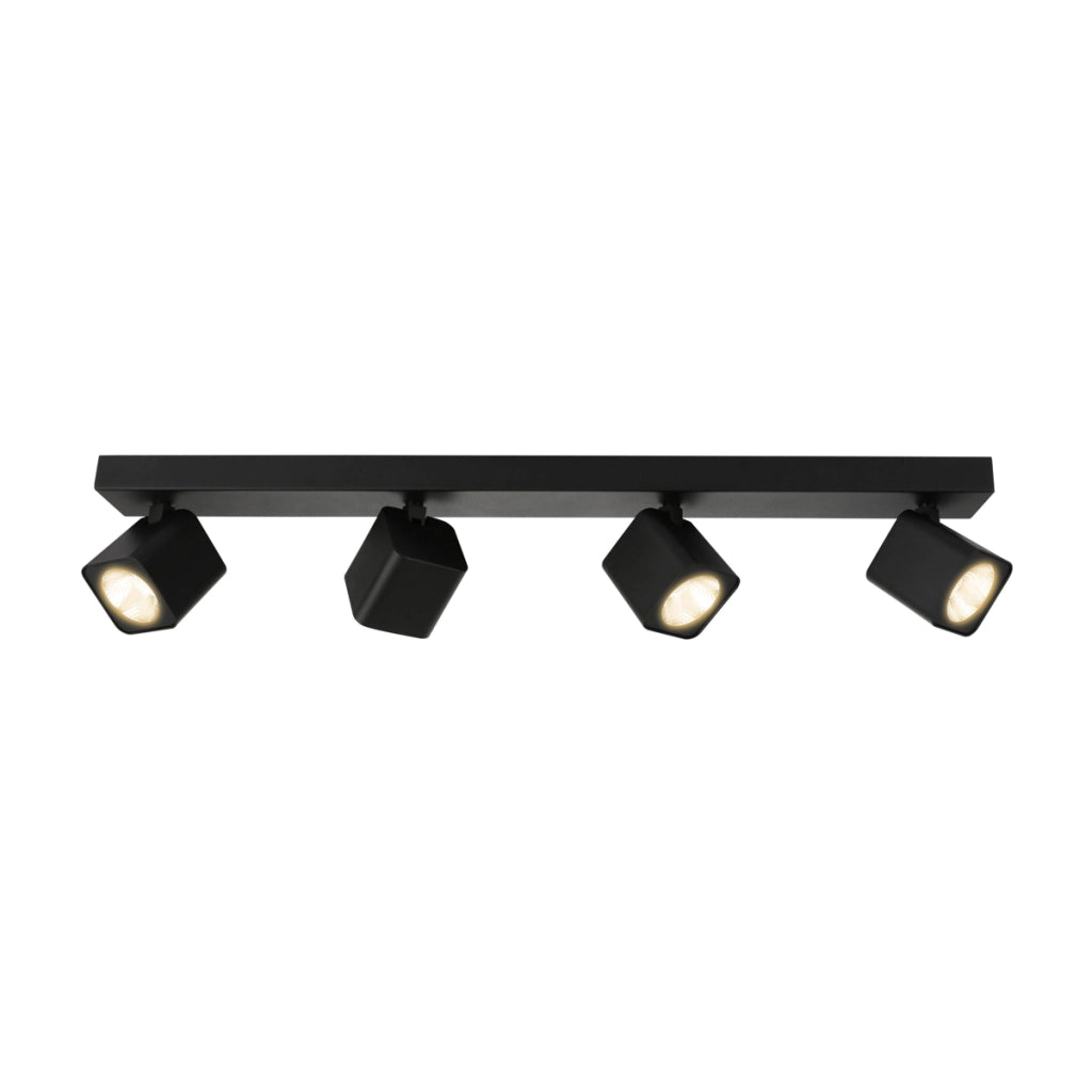 Spot soffitto moderno 4 luci nero orientabile LED 20W Italux