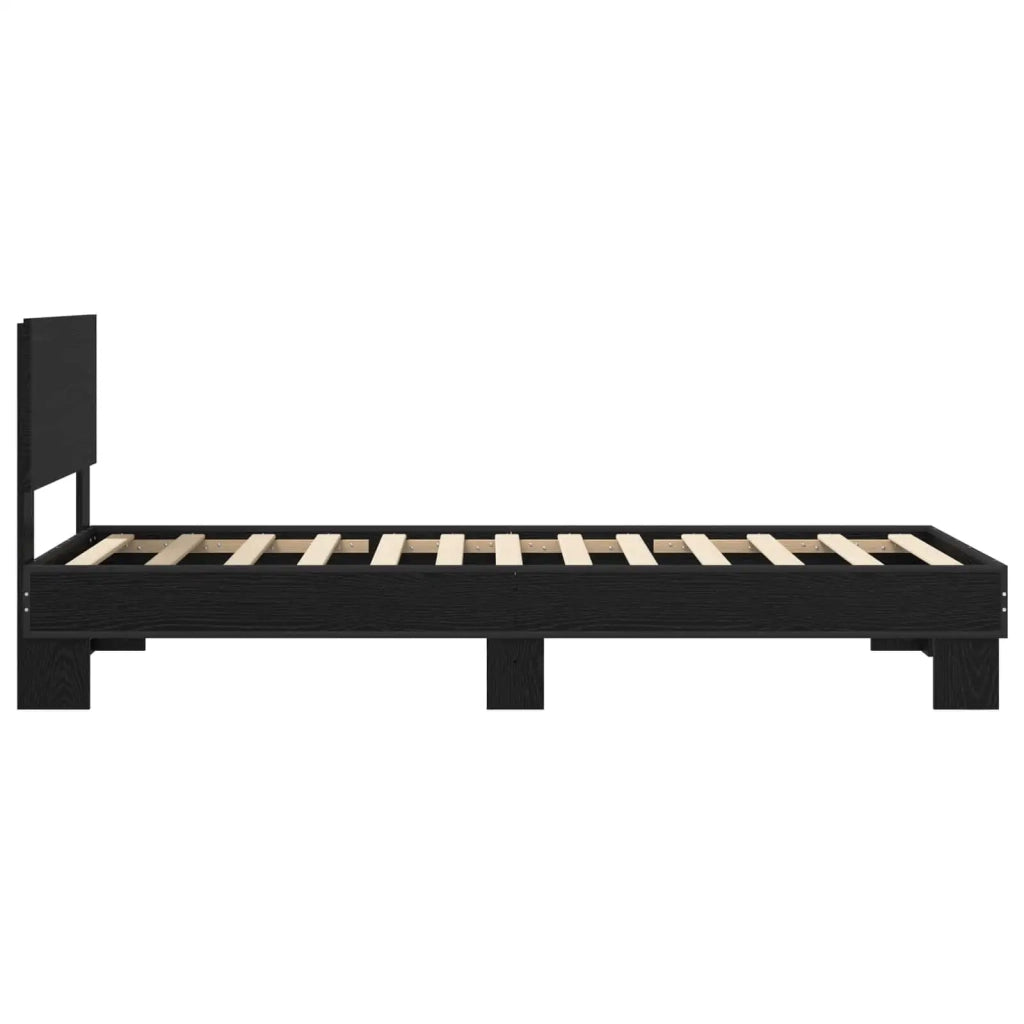 Struttura letto con testata Rovere Nero 80 x 200 cm 8009087