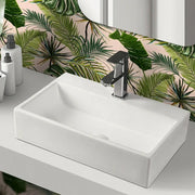 Lavandino da appoggio rettangolare 52x35 cm in ceramica lucida