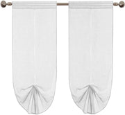 Tende Pacchetto Coppia Regolabili 60x240 cm Finestra Porta Interno Tessuto Casa Bianco
