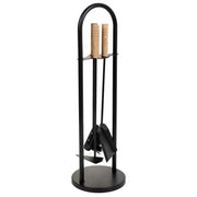 Set attrezzi per camino in metallo nero 4pz D20x68h cm