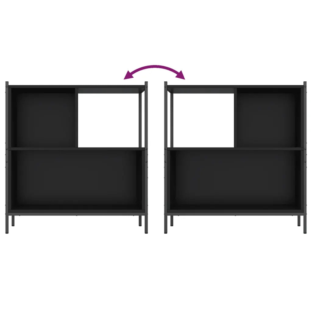 Libreria Nera 72x28x77,5 cm in Legno Multistrato 838878
