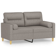 Divano | Divano da soggiorno | Sofa a 2 Posti con Cuscini Tortora 120 cm in Tessuto