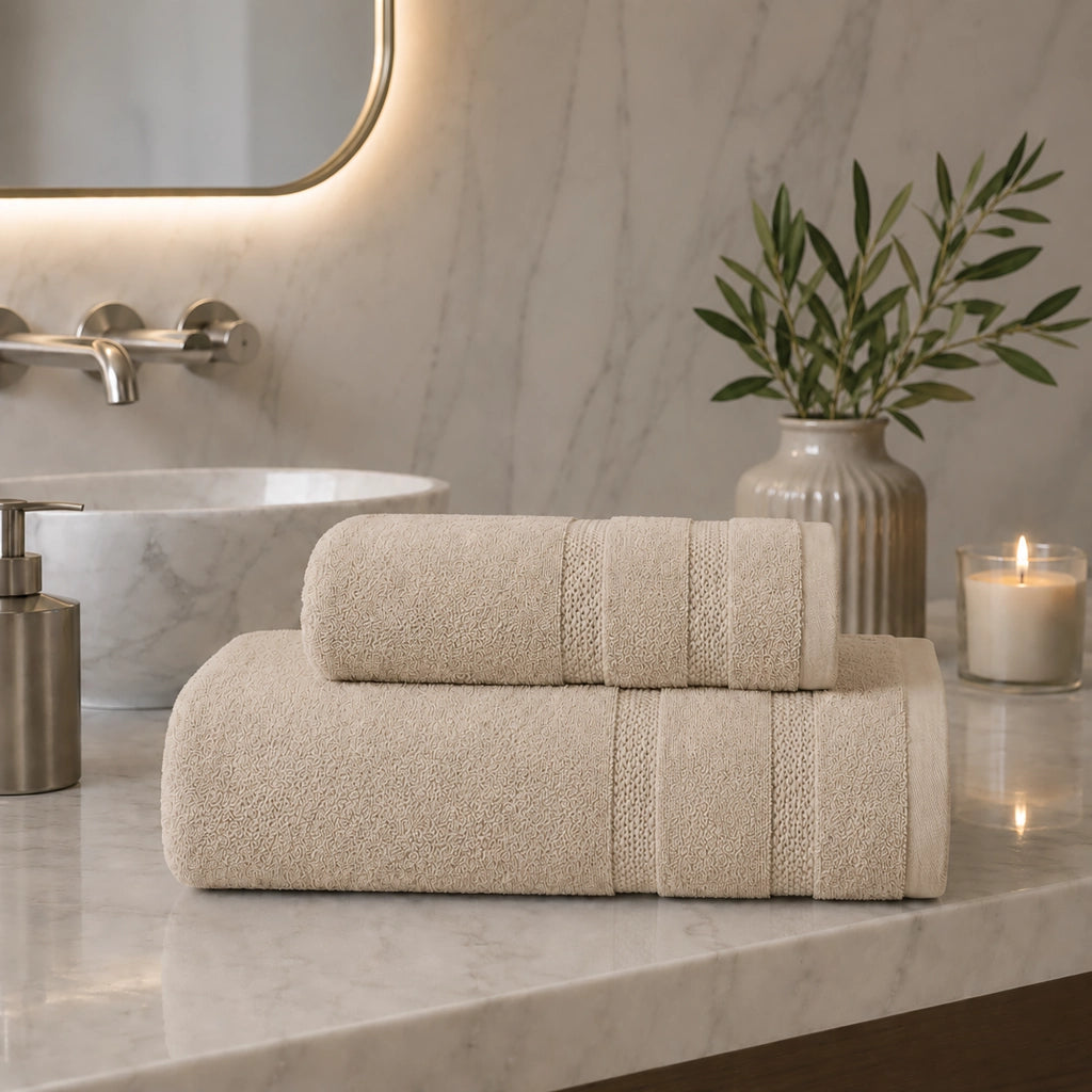 Saleneba, Telo Bagno set di 2 Asciugamano Viso 60x110 cm Asciugamano Ospite 40x60 cm, Marrone