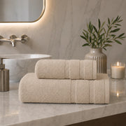Saleneba, Telo Bagno set di 2 Asciugamano Viso 60x110 cm Asciugamano Ospite 40x60 cm, Marrone