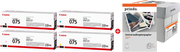 ORIGINAL Canon Value Pack nero / ciano / magenta / giallo / Bianco 075 MCVP + Prindo Universal Papier 2500 Blatt ~5300 Seiten