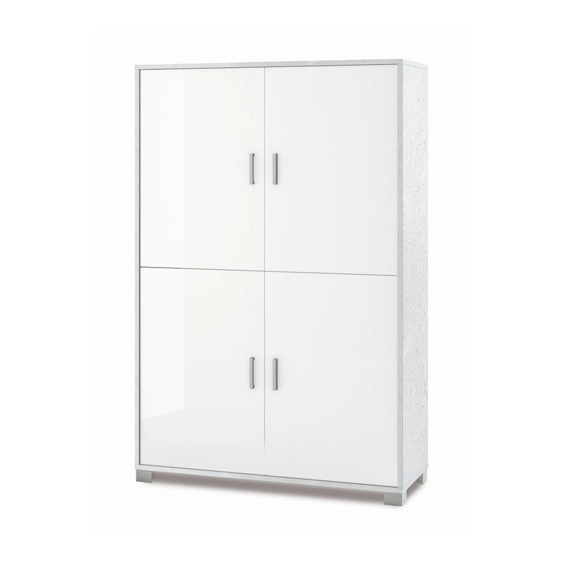 Mobile 4 Ante Kit Bianco Fiammato cm 108x41x161h - Sarmog