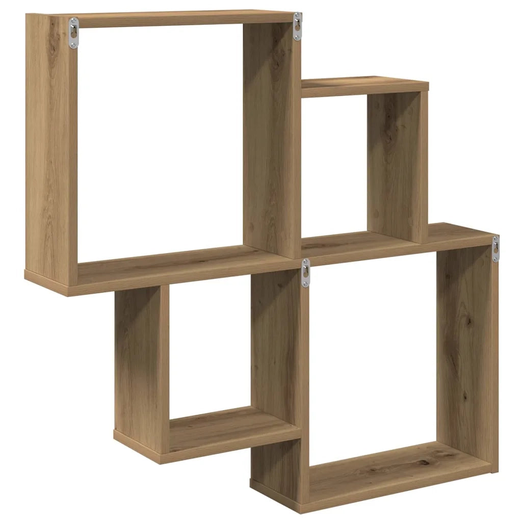 Scaffale a Parete Rovere Artigianale 80x15x78,5 cm Truciolato 856611