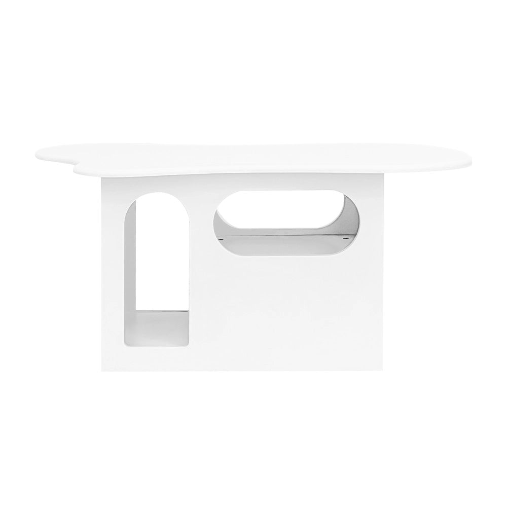 Tavolino da Caff¨¨ a Forma di Nuvola con Cassetti e Ripiano ¨C MINIMAL ¨C 97x45x43,5 cm