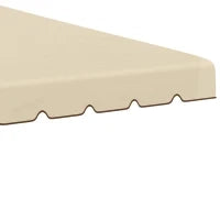 Tettuccio di Ricambio per Gazebo da Giardino 3x3m con Tetto a 2 Livelli in Poliestere Beige