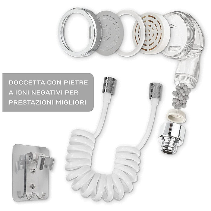 Doccetta per rubinetto lavandino portatile con tubo telescopico 1m e supporto