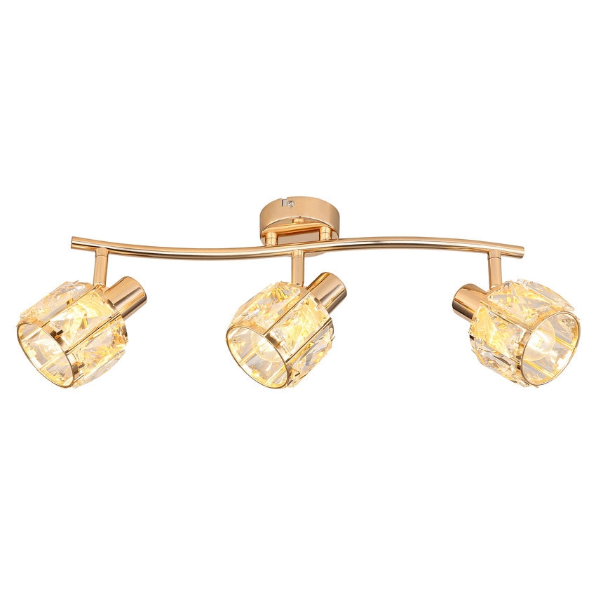 Plafoniera Dubai glamour oro rosa cristallo 3xE14 Candellux